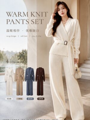 超值预定  #高挑宝贝看过来 Rm79一套 预定秋天保暖锁温显瘦绒毛长裤套装 P41221