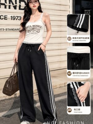 绝美新款上架 Rm69 -Rm3=Rm66 SMLXL  Tiffany 时尚休闲百搭蕾丝空气卫衣长裤 M666641