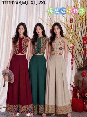 #新年旗袍抢先预定 Rm129-Rm3=Rm126 SMLXL2XL 预定BLCouture Batik旗袍阔腿长裤套装 ⚠️注意⚠️这款是厂家的预订款式,预计到货时间是2个月左右，能等的宝贝才下单喔🙏 111192