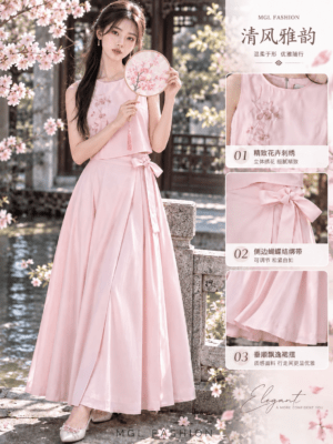 绝美新款上架 Rm129-Rm3=Rm126 SMLXL Cheri 新年新中式气质唯美西装旗袍套装 3176