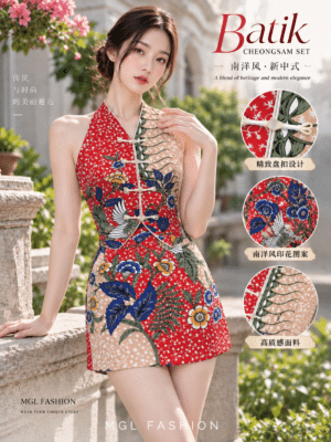 绝美新款上架 Rm106-Rm3=Rm103 SMLXL Jamae 新年气质唯美精致Batik 旗袍套装 99450
