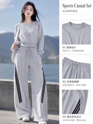 绝美新款上架 Rm102-Rm3=Rm99 SML Ivori 时尚休闲运动风百搭卫衣套装 7356