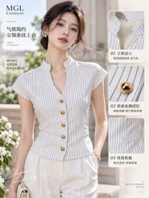 绝美新款上架 Rm58-Rm3 =Rm55 SML Cheri 时尚个性高级感线条时装上衣 3181