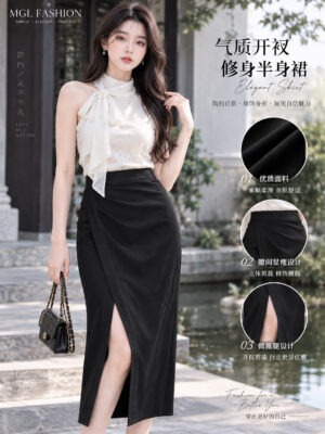 绝美新款上架 Rm68-Rm3 =Rm65 SMLXL Sophy 时尚个性高级感露腿半长裙 080