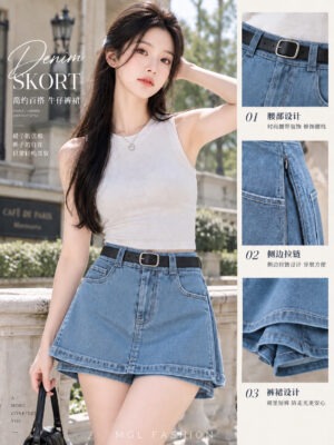 绝美新款上架 Rm72-Rm3 =Rm69 SML Impress 时尚休闲百搭牛仔短裙 7383