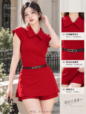 绝美新款上架 Rm97-Rm3=Rm94 SML Ivori气质优雅显瘦罗马连身裤裙 7025