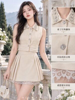绝美新款上架 Rm105-Rm3=Rm102 SML Cheri 气质唯美精致亮钻西装套装 2970