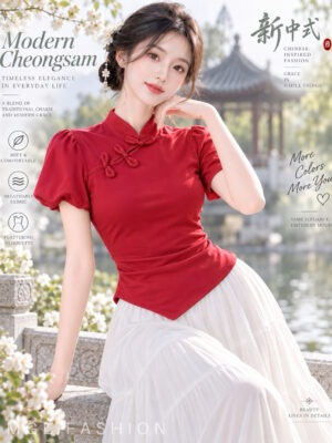 绝美新款上架Rm39-Rm3=Rm36 SMLXL Whitney 新年新中式棉质旗袍上衣 20863