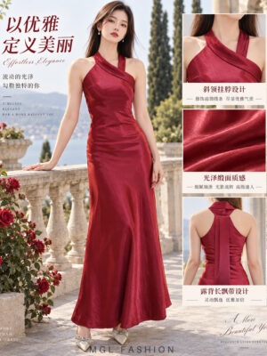 绝美新款上架 Rm99 SML BL Couture 气质唯美名媛风晚装绸缎礼服 111098