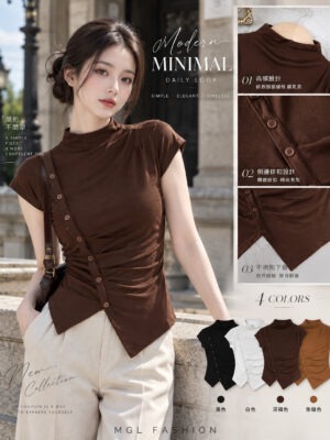 绝美新款上架 Rm39-Rm3=Rm36 Jamae 时尚简约百搭高领软糥棉质上衣 99635