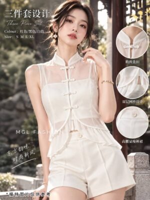 #新年旗袍抢先预定 Rm139 Rm3=Rm136 Whitney新中式雪纺三件套旗袍套装 SMLXL  ⚠️注意⚠️这款是厂家的预订款式,预计到货时间是2个月半左右，能等的宝贝才下单喔🙏 W22411