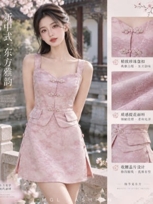 绝美新款上架 Rm129 SML BL Couture 新年新中式精致锦缎提花旗袍套装 111090