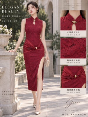 绝美新款上架 Rm109 SML BLCouture 中式气质唯美蕾丝连身裙 111086
