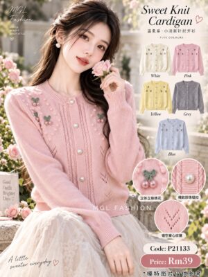 ＃超值预定 Rm39～🩷 预定气质唯美立体绣花编织外套上衣  预计到货时间2个月半左右，能等的宝贝才下单喔🙏 P21133