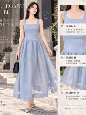 绝美新款上架Rm119-Rm3=Rm116 SML Dressup 气质唯美名媛风西装纱裙面料连身裙 81018