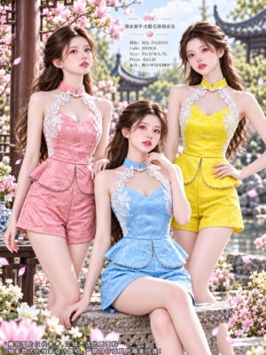 #独家旗袍开放预售 Rm129 XSSMLXL 独家定制新中式提花旗袍套装 ‼️预计到货时间1个月半左右，能等的宝贝才下单哟‼️ M62926