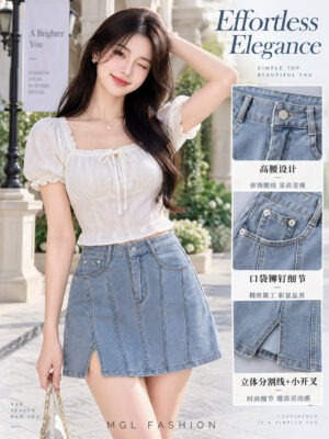 超值大促销Rm65 Now Rm39 SMLXL Label 8 时尚休闲百搭牛仔短裙 31092