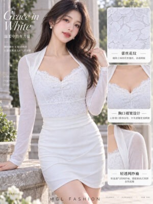 绝美新款上架Rm65-Rm3=Rm62 SML Mocca 气质唯美网纱蕾丝时装上衣 824332