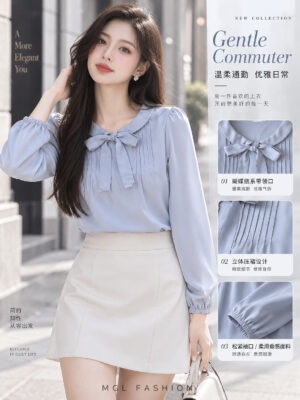 绝美新款上架Rm59-Rm3=Rm56  SML  Urban Queen 气质唯美西装衬衫上衣 71583