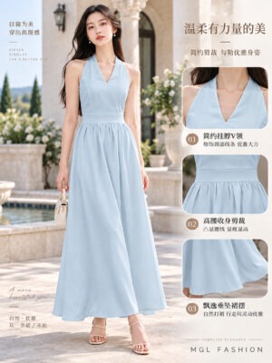绝美新款上架Rm99-Rm3=Rm96 SML Cheri 气质唯美简约西装连身长裙 3270