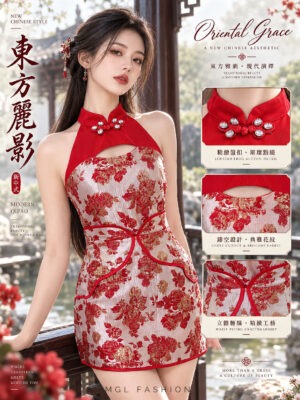 绝美新款上架Rm129 XSSMLXL Beloved 新年气质唯美提花旗袍套装 2391-1