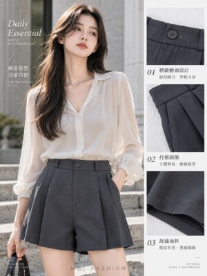 绝美新款上架Rm55-Rm3=Rm52 SML Tiffany 时尚简约百搭西装短裤 M55031