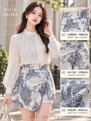 绝美新款上架Rm60-Rm3=Rm57 SML Impress 时尚Batik西装裤裙 7526