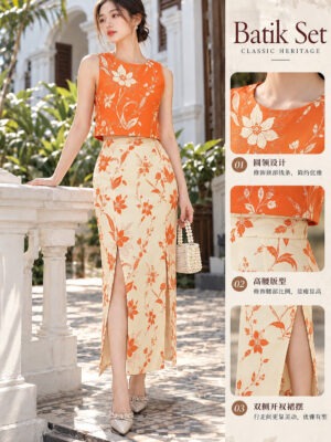 绝美新款上架Rm105-Rm3=Rm102 SML Impress 气质唯美西装Batik套装 7458
