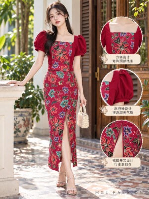 绝美新款上架Rm129 SMLXL BL Couture 气质唯美印花西装套装 111188