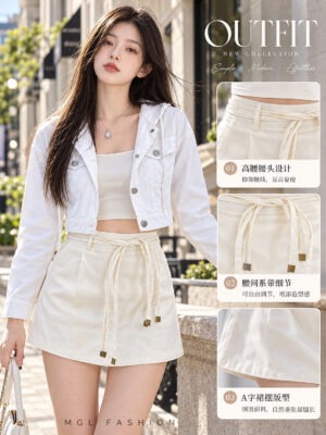 超值大促销Rm63 Now Rm39 Camila 时尚个性百搭仿牛仔高腰裤裙 50052