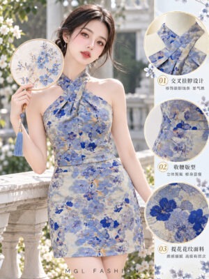 绝美新款上架Rm115-Rm3=Rm112 SML PoshCode 新年新中式气质唯美提花旗袍套装 22023