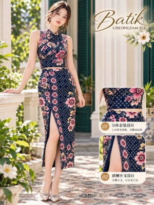 绝美新款上架Rm109-Rm3=Rm106 SML Posh Code 新年气质唯美Batik 旗袍套装 21966