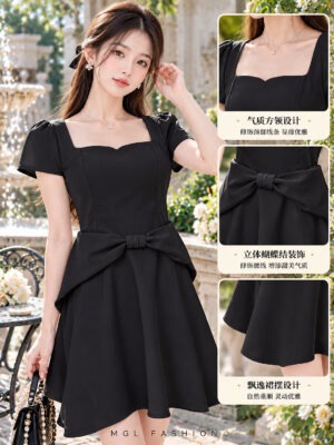 绝美新款上架Rm99-Rm3=Rm96 SMLXL Whitney 气质唯美蝴蝶结西装连身裙 26686