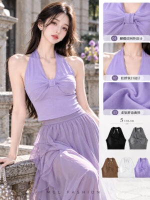 绝美新款上架Rm42-Rm3=Rm39 Dress Up 气质唯美网纱棉质上衣 22559