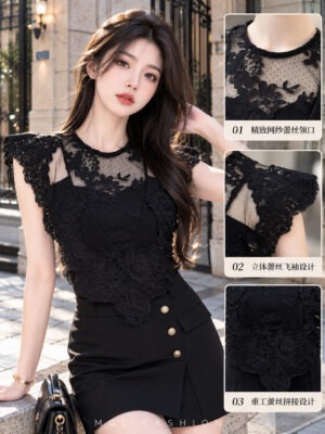 绝美新款上架Rm69 SML BL Couture 气质唯美水绒蕾丝棉质上衣 111117