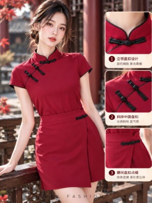 绝美新款上架Rm102-Rm3=Rm99 SML Seven 新年气质唯美西装旗袍套装 83670