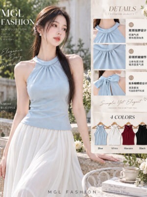 绝美新款上架 Rm45-Rm3=Rm42 SML Jamae 版型绝美棉质露肩蝴蝶结上衣 99572