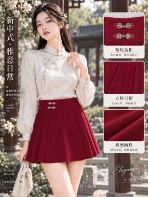 绝美新款上架 Rm72 SML BL Couture 新年气质唯美百褶西装旗袍短裙 121658