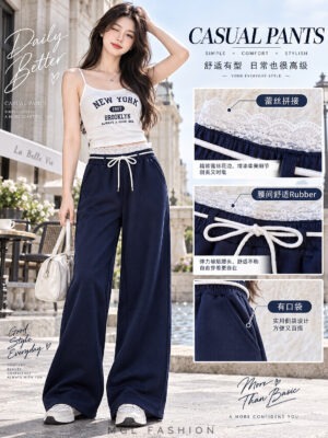 绝美新款上架 Rm69 -Rm3=Rm66 SML Re&Co 时尚休闲百搭显瘦蕾丝卫衣长裤 M77898