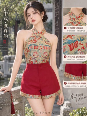 绝美新款上架Rm119-Rm3=Rm116 SML Jamae 新年气质唯美提花西装旗袍套装 22022